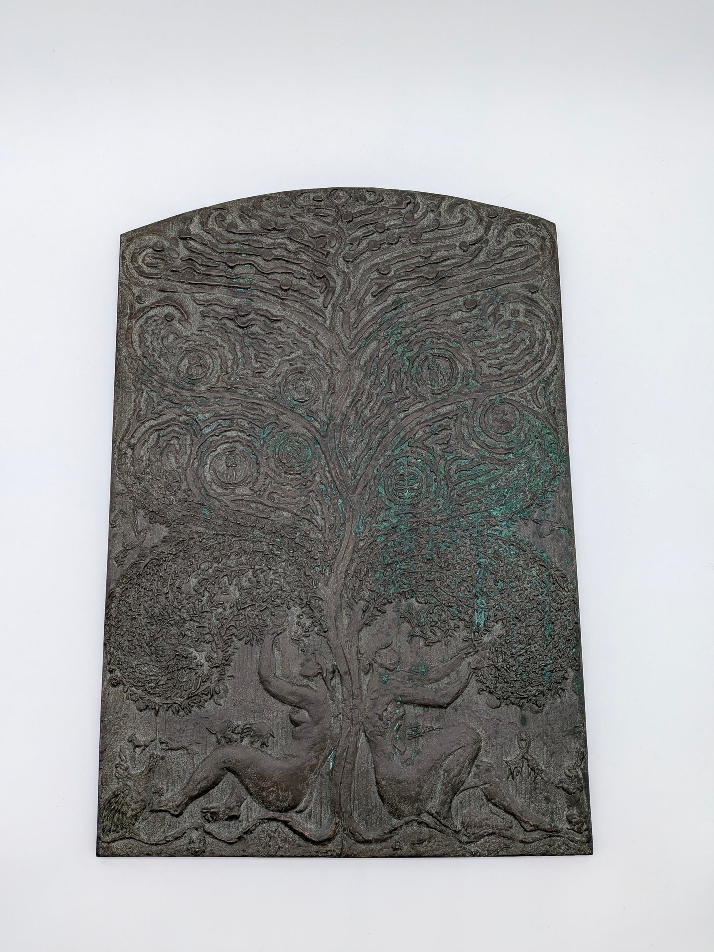 Adri van Rooijen - Brons reliëf Adam en Eva