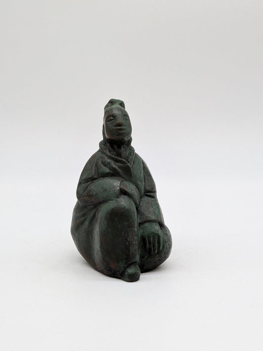 XJ gesigneerd - Brons beeld van vrouw in kimono