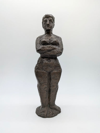Ybe van der Wielen - Brons staand vrouwelijk naakt (ca 1960)
